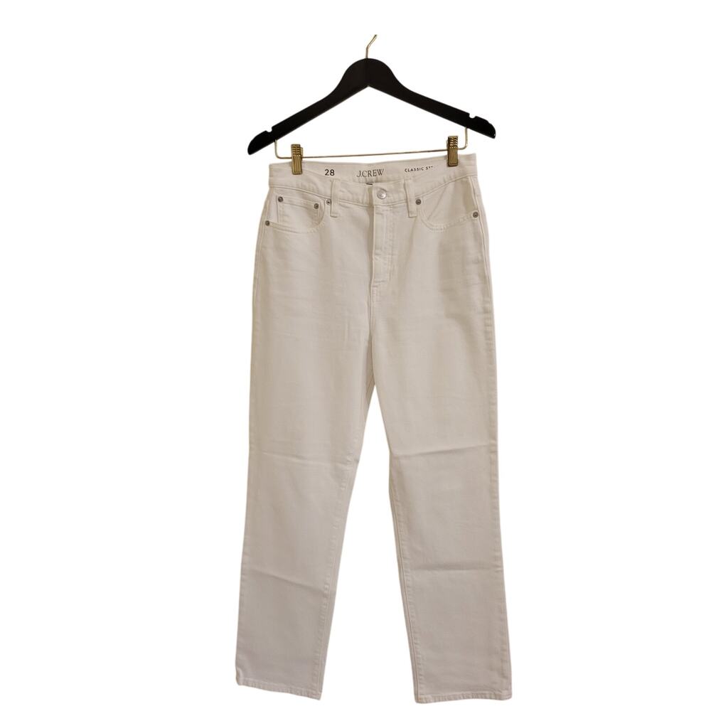 NWOT J. Crew Women's Classic Straight Jean In White 28